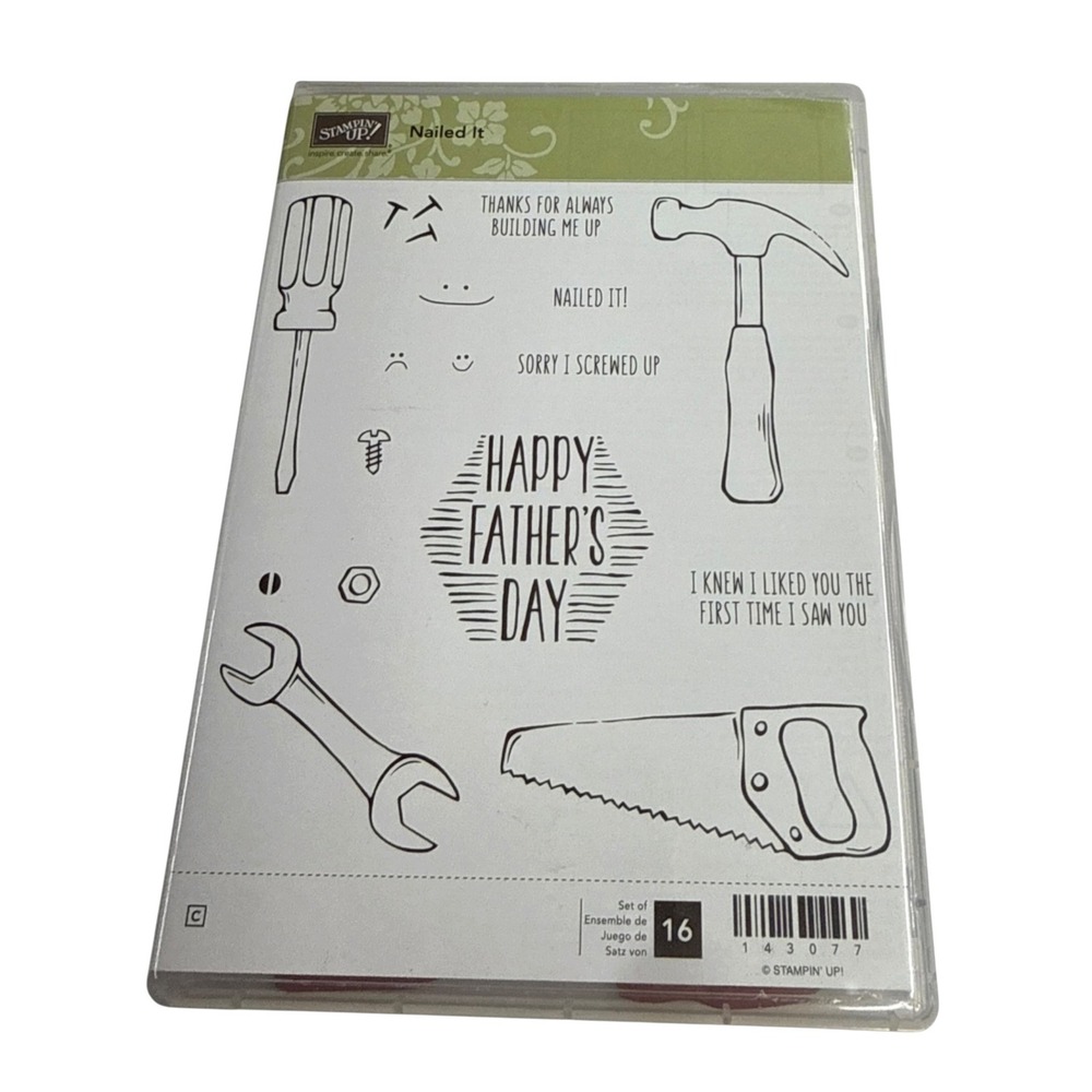Stampin Up Nailed It Stamp Set & Build It  Framelits Dies Bundle Father's Day